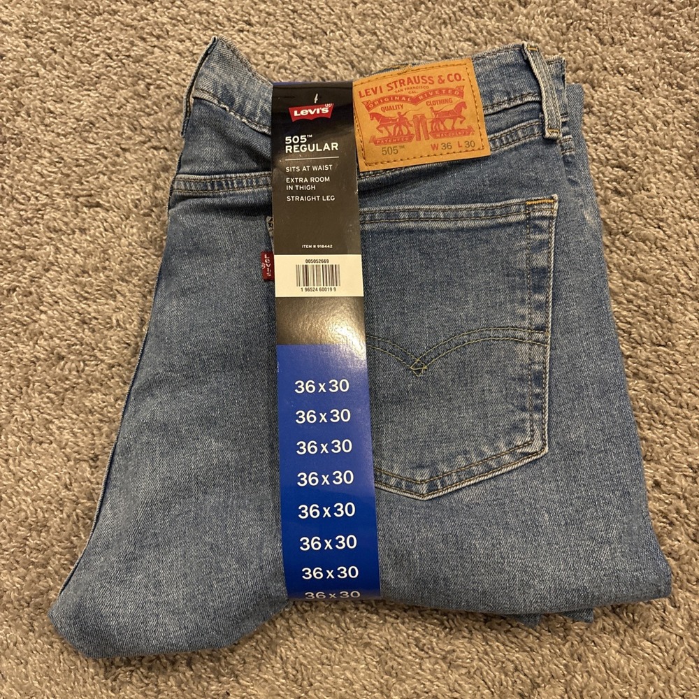 Levi's 505 Men's Straight Leg Jean Extra Room Man Mens Levis Blue Jeans NEW
